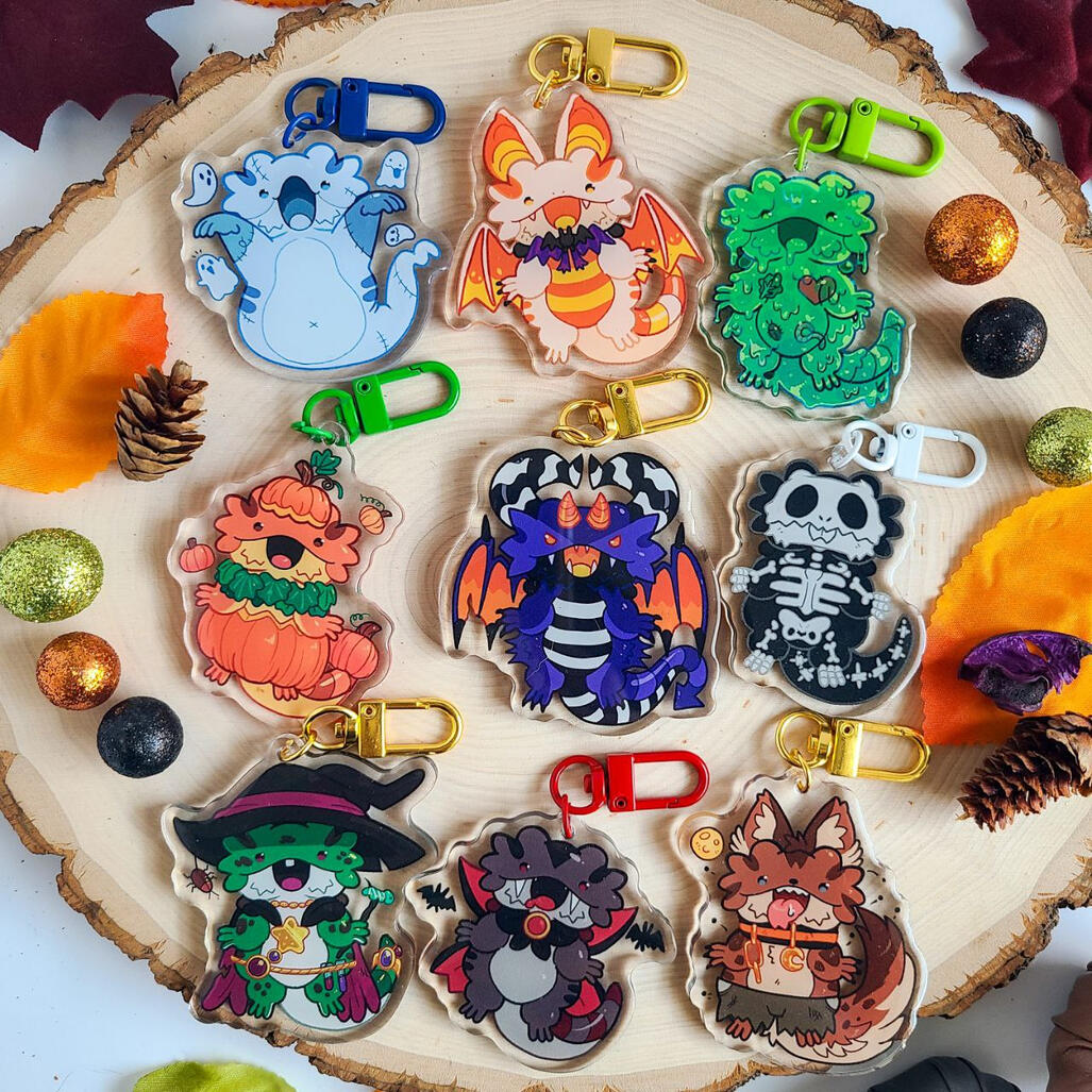Halloween Bearded Dragon Acrylic Charms